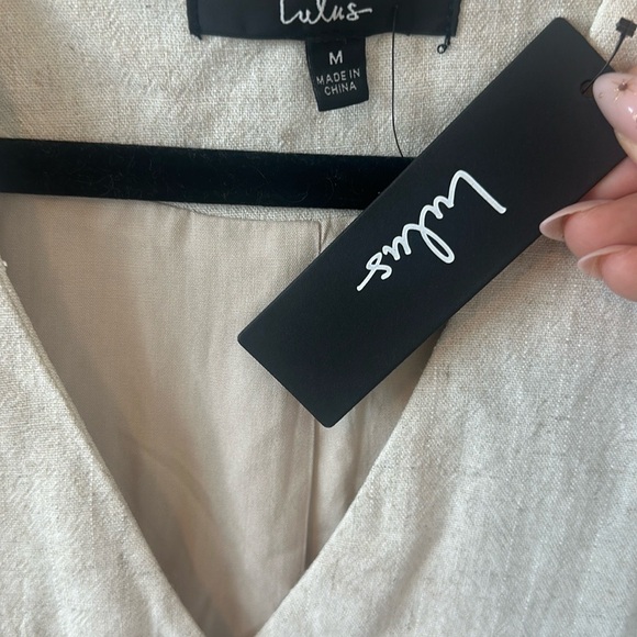 NWT Lulus Suits You Perfectly Beige Linen Vest - Picture 4 of 4